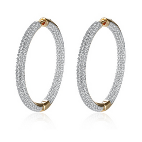 Pendientes de Aro Cravejados Chapados en Oro de 18K