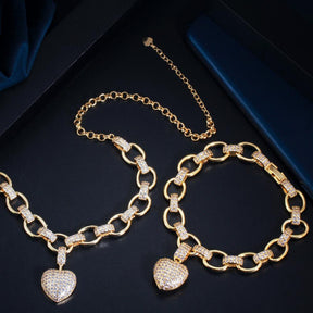 Cadena y Pulsera Incrustadas con Circonita