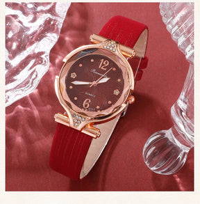 Kit – Reloj de Pulsera + Collar, Par de Aros y Anillo de Regalo