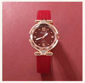 Kit – Reloj de Pulsera + Collar, Par de Aros y Anillo de Regalo