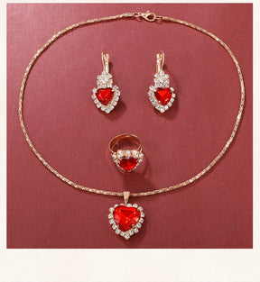 Kit – Reloj de Pulsera + Collar, Par de Aros y Anillo de Regalo