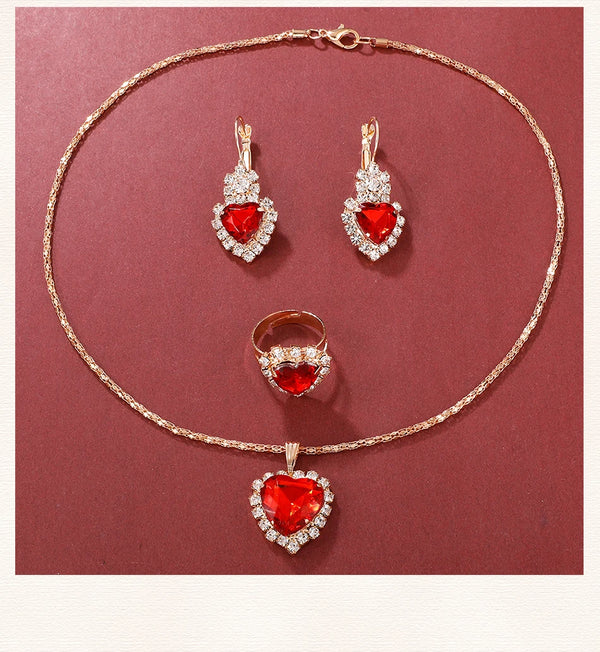 Kit – Reloj de Pulsera + Collar, Par de Aros y Anillo de Regalo