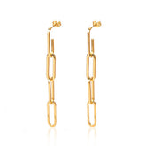 Pendientes Dorados de Cadena Chapados en Oro de 18K