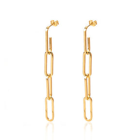 Pendientes Dorados de Cadena Chapados en Oro de 18K